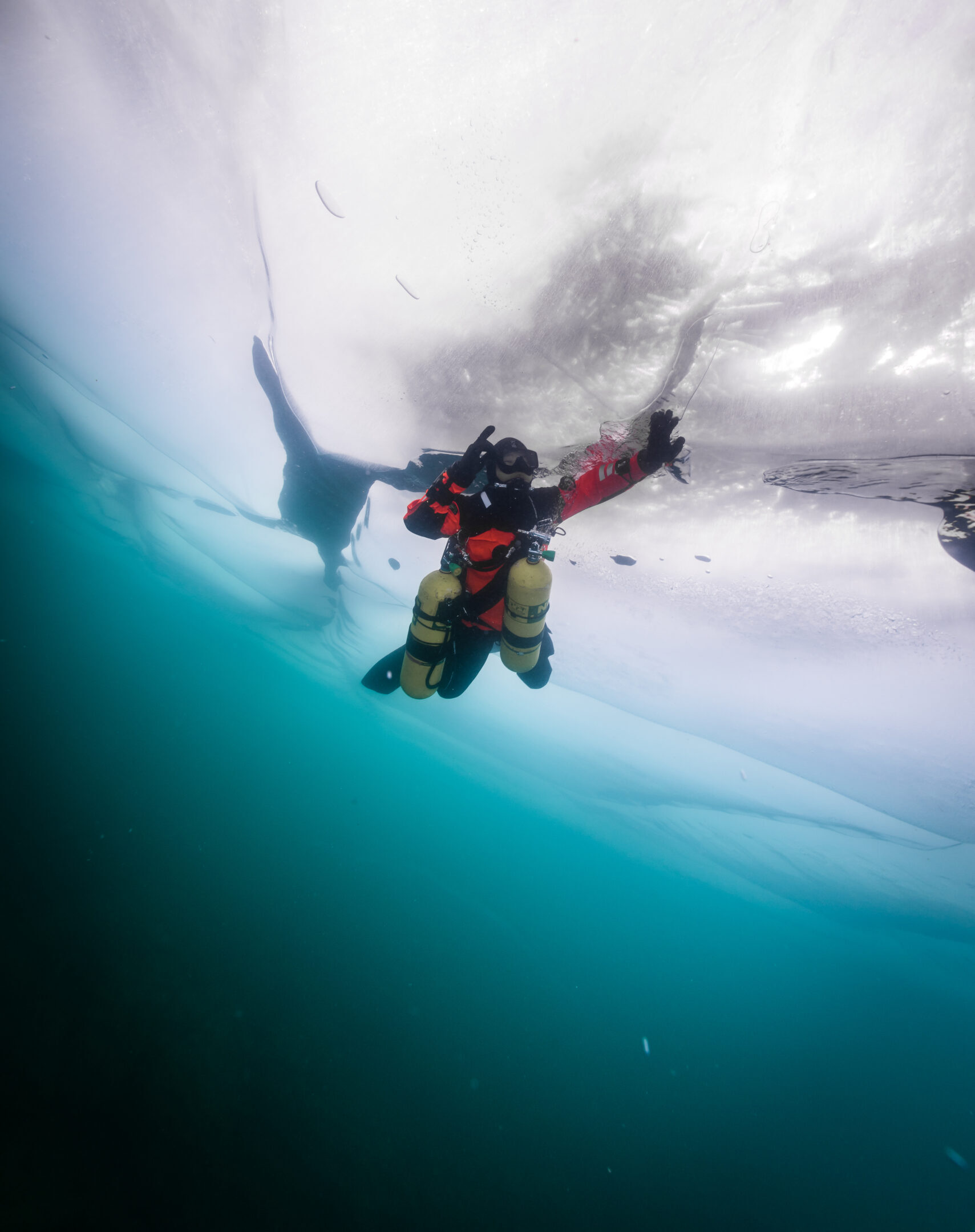 nurkowanie podlodowe idf, ice diver idf, eistauchen idf